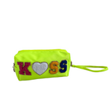 "KISS" Glitter Wristlet Pouch - B313-KISS