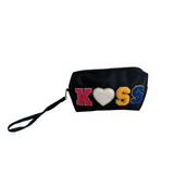 "KISS" Glitter Wristlet Pouch - B313-KISS