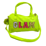 "GLAM" Handbag with Glitter Lettering - B314-GLAM