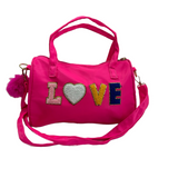 "LOVE" Handbag with Glitter Accents - B314-LOVE