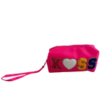 "KISS" Glitter Wristlet Pouch - B313-KISS