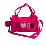 "KISS" Handbag with Glitter Details - B314-KISS