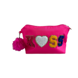 "KISS" Glitter Wristlet Pouch - B312-KISS