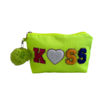 "KISS" Glitter Wristlet Pouch - B312-KISS