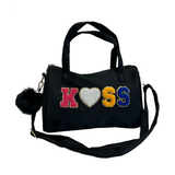 "KISS" Handbag with Glitter Details - B314-KISS
