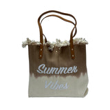 "Summer Vibes" Canvas Tote Bag - B300-SUMMER VIBES