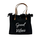 "Good Vibes" Canvas Tote Bag - B301-GOOD VIBES