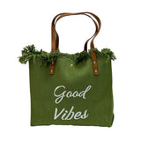 "Good Vibes" Canvas Tote Bag - B301-GOOD VIBES