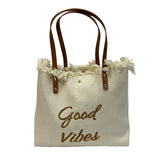 "Good Vibes" Canvas Tote Bag - B301-GOOD VIBES