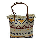 Geometric Tribal Canvas Tote Bag - B302