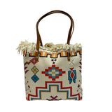 Geometric Tribal Canvas Tote Bag - B302