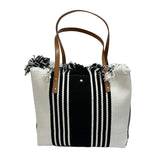 Pattern Canvas Tote Bag with Fringe - B304
