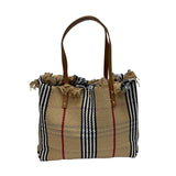 Pattern Canvas Tote Bag with Fringe - B304