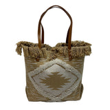 Geometric Diamond Canvas Tote Bag - B305