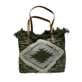 Geometric Diamond Canvas Tote Bag - B305
