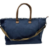 Minimalist Canvas Tote with Leather Straps - B318