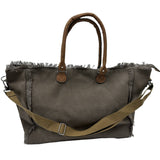 Minimalist Canvas Tote with Leather Straps - B318