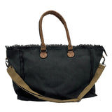 Minimalist Canvas Tote with Leather Straps - B318