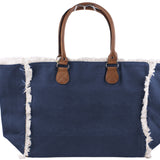 Key West Canvas Tote Bag with Leather Handles - B319