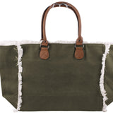 Key West Canvas Tote Bag with Leather Handles - B319