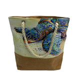 Printed Canvas Tote Bag with Rope Handles - B323