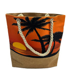 Printed Canvas Tote Bag with Rope Handles - B323