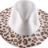Leopard-Trim Wide-Brim Hat Collection - Model FH394-P