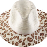 Leopard-Trim Wide-Brim Hat Collection - Model FH394-P