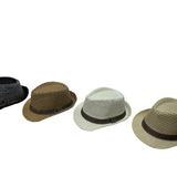 Woven Fedora Hat Collection with Contrast Bands - Model FH547