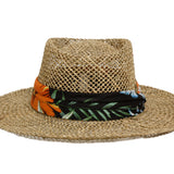 Breathable Woven Straw Hat with Tropical Band - FX001