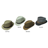 Woven Fedora Hat Collection with Contrast Bands - Model FH547