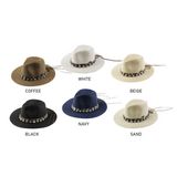 Short-Brim Hat Collection with Beaded Detail - Model FH303