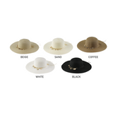Classic Straw Sun Hat with Ribbon Accent - FH305