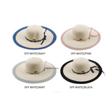 Wide-Brim Hat Collection with Contrast Trim - Model FH448