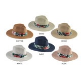 Floral Band Fedora Hat Collection - Model FH258