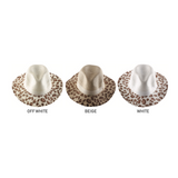 Leopard-Trim Wide-Brim Hat Collection - Model FH394-P