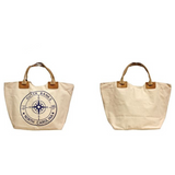 Compass Printed Canvas Tote Bag - B228