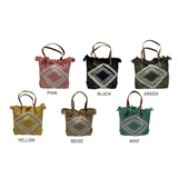 Geometric Diamond Canvas Tote Bag - B305