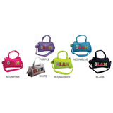 "GLAM" Handbag with Glitter Lettering - B314-GLAM