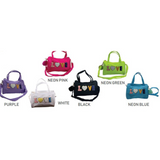 "LOVE" Handbag with Glitter Accents - B314-LOVE