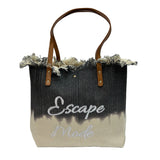 Dip-Dye Ombre "Escape Mode" Canvas Tote Bag - B300-ESCAPE MODE