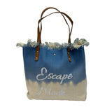 Dip-Dye Ombre "Escape Mode" Canvas Tote Bag - B300-ESCAPE MODE