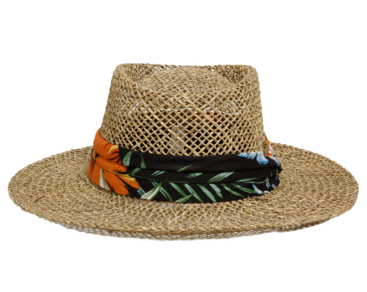 Lucky 7 USA Womens Straw Paper Brim Hat + Canvas Crossbody Purse Anchor Nautical 70 main image 3